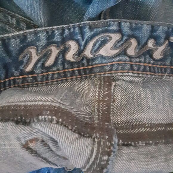 Mavi Jeans Josh Relaxed fit Straight Leg Men 38x32 Dark Blue Distressed Mid Rise - Picture 3 of 11